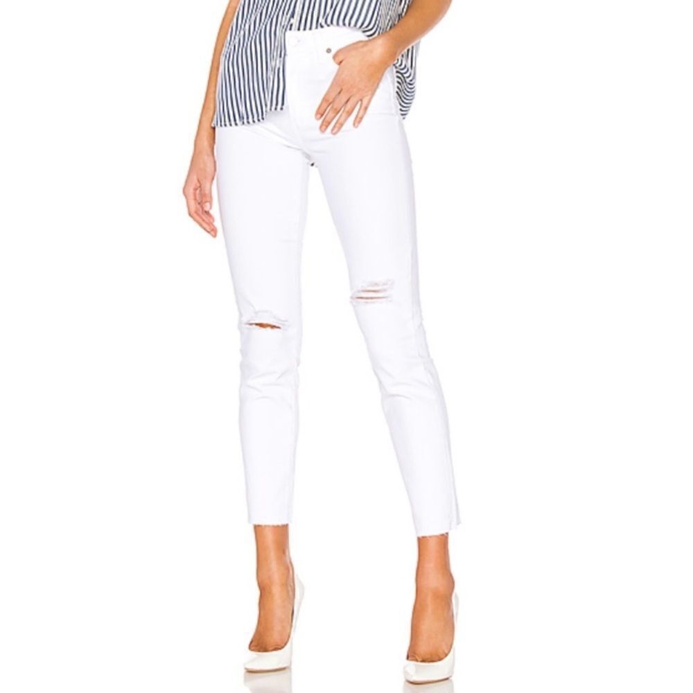NWT Current/Elliot The Stiletto Skinny Cropped Jeans in Salty Destroy Sz 30